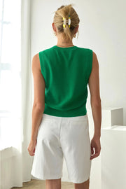 Sleeveless Twist Front Top Skies are Blue
