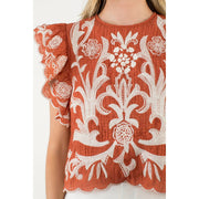 Flutter Sleeve Textured Top THML