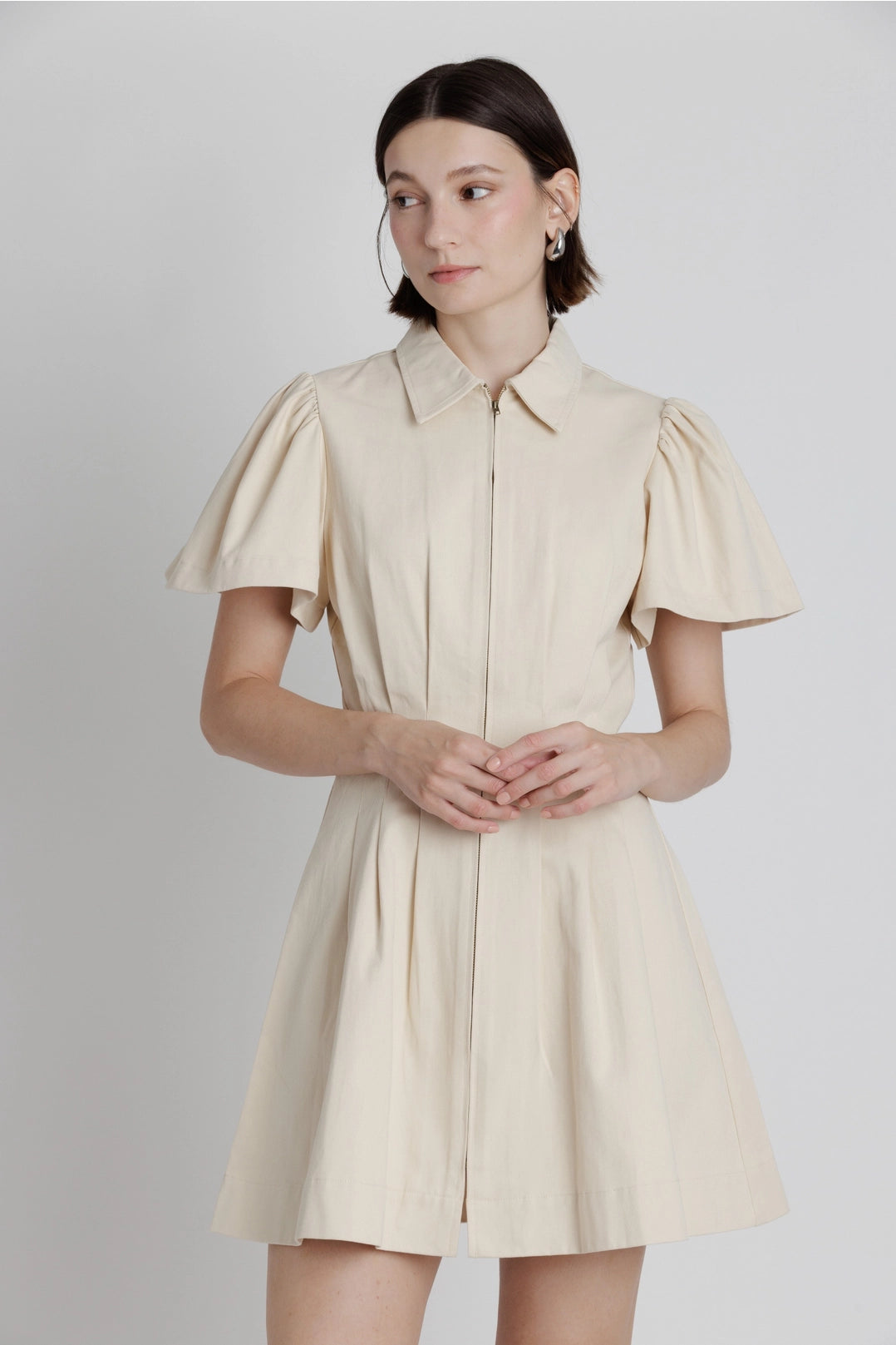 Twill Utility Mini Dress Aureum
