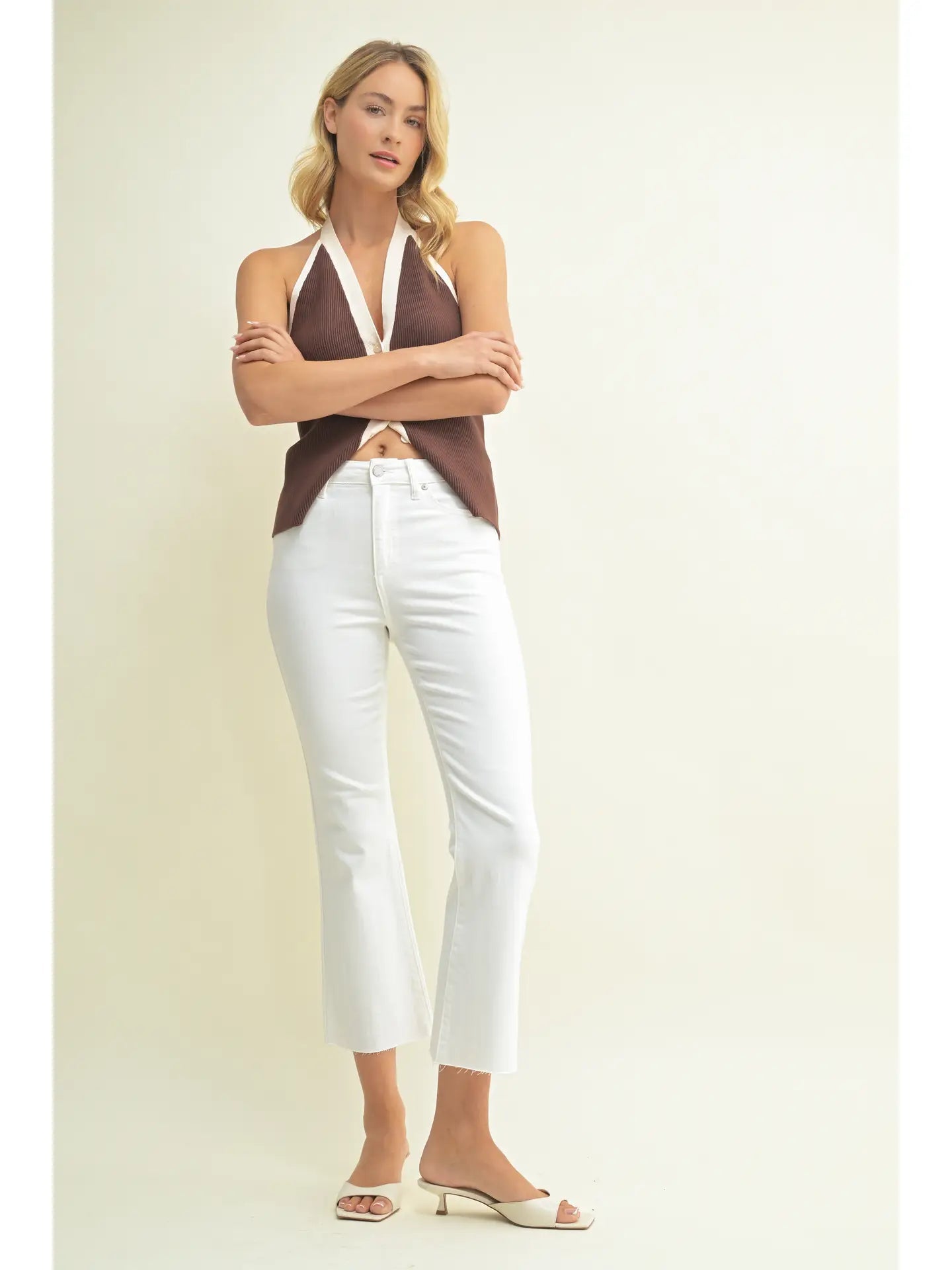 Cropped Kick Flare Jeans Just Black Denim