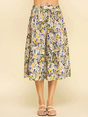 Multi Purple Printed Skirt Pinch