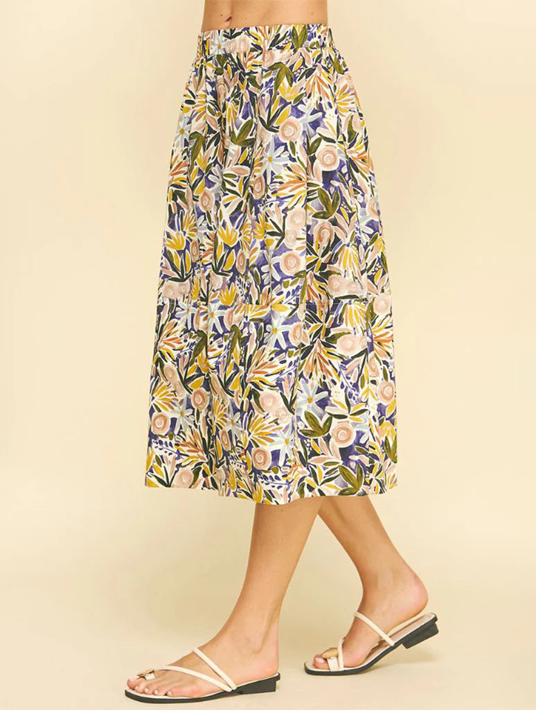 Multi Purple Printed Skirt Pinch