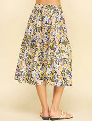 Multi Purple Printed Skirt Pinch