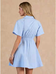 Poplin Button-Down Mini Dress Current Air