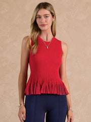 Sleeveless Sweater Sheer Peplum Tank Top Current Air