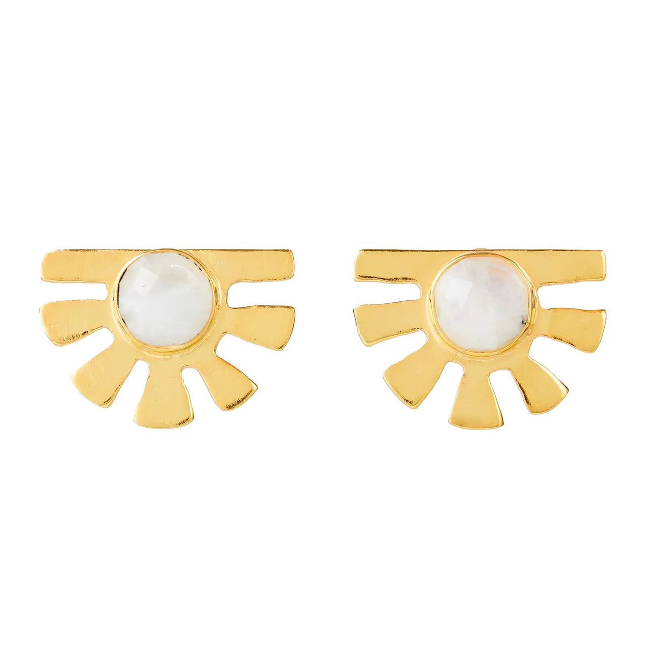 Moonstone Modern Sunburst Studs