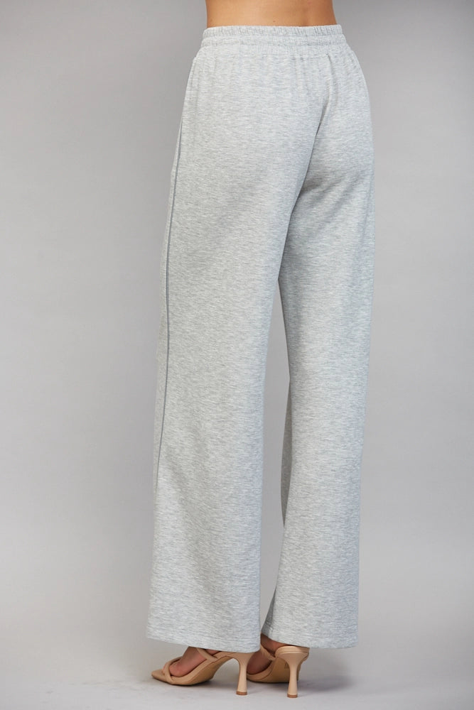 Contrast Fabric Seam Detail Wide Leg Sweatpants Fate