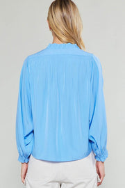 3/4 Dolman Sleeve Split Neck Blouse Current Air