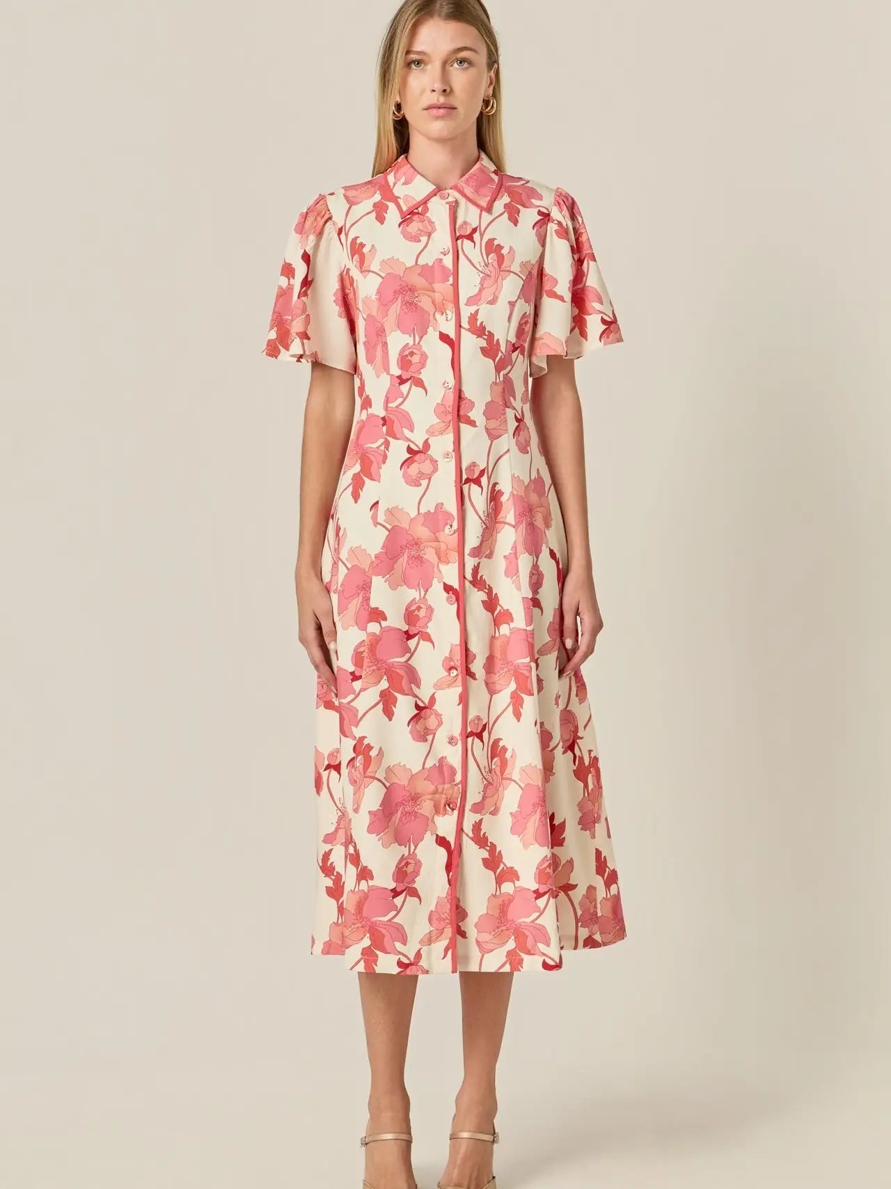 A-Line Mini Shirt Dress English Factory