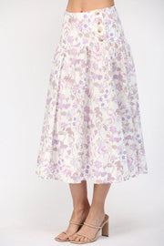 MIDI WRAP SKIRT W/YOKE LINE AND BUTTONS Fate