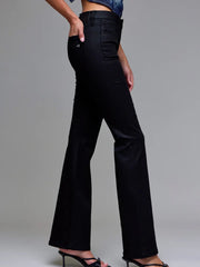 Coated 33" Inseam Mid Rise Flare Jeans Hidden Jeans