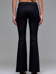 Coated 33" Inseam Mid Rise Flare Jeans Hidden Jeans