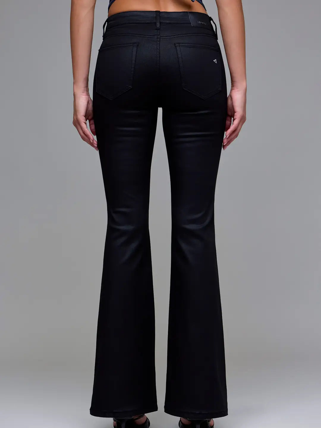 Coated 33" Inseam Mid Rise Flare Jeans Hidden Jeans