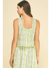 Printed Poplin Sleeveless Top Pinch