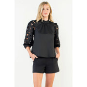 Eyelet Detail Long Sleeve Top THML
