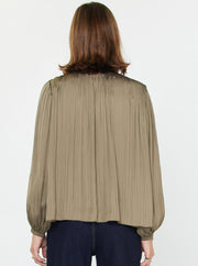 Pleated Long Sleeve Blouse Current Air