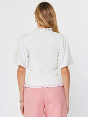 Puff Sleeve Smocked Top Current Air