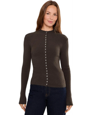 High Neck Ribbed Cardigan Sanctuary