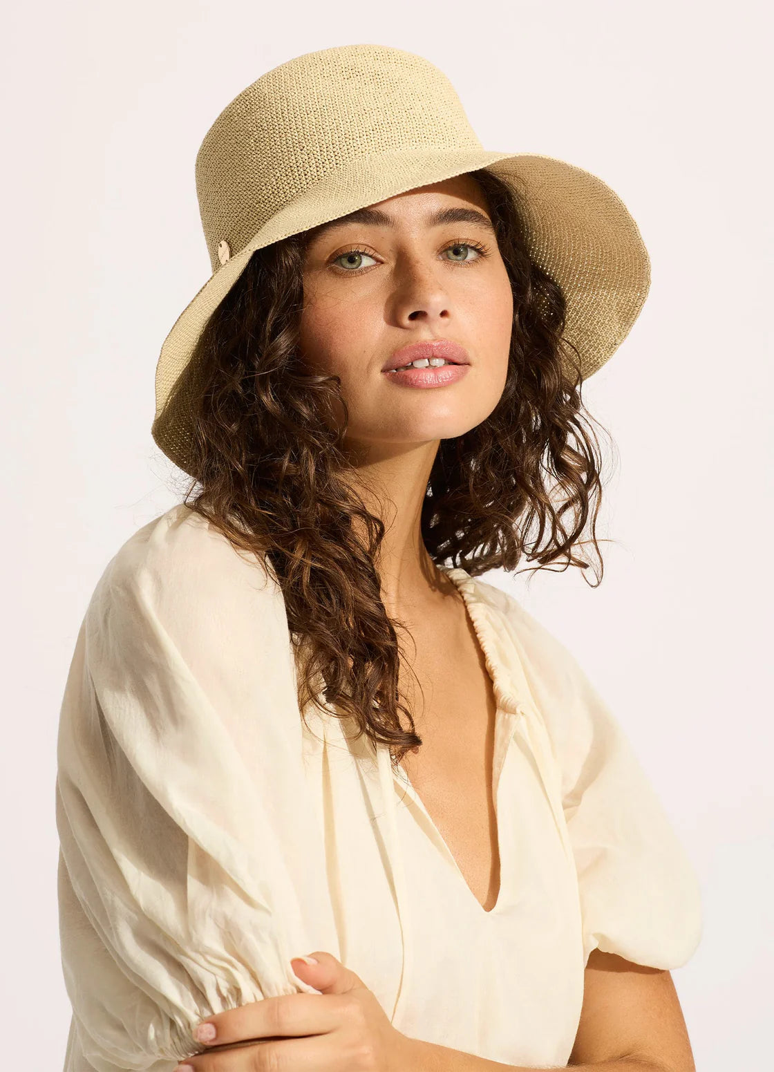 Packable Raffia Bucket Hat Seafolly