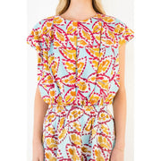 Sleeveless Pattern Top with Button Back THML