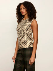 Soft Printed Shell Sleeveless Sweater Sanctuary