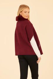 Faux Fur Collar Short Sleeved Cardigan Dolce Cabo