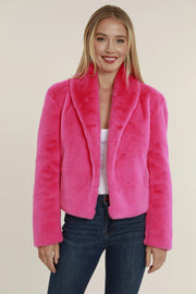 Faux Fur Shawl Collar Jacket Dolce Cabo
