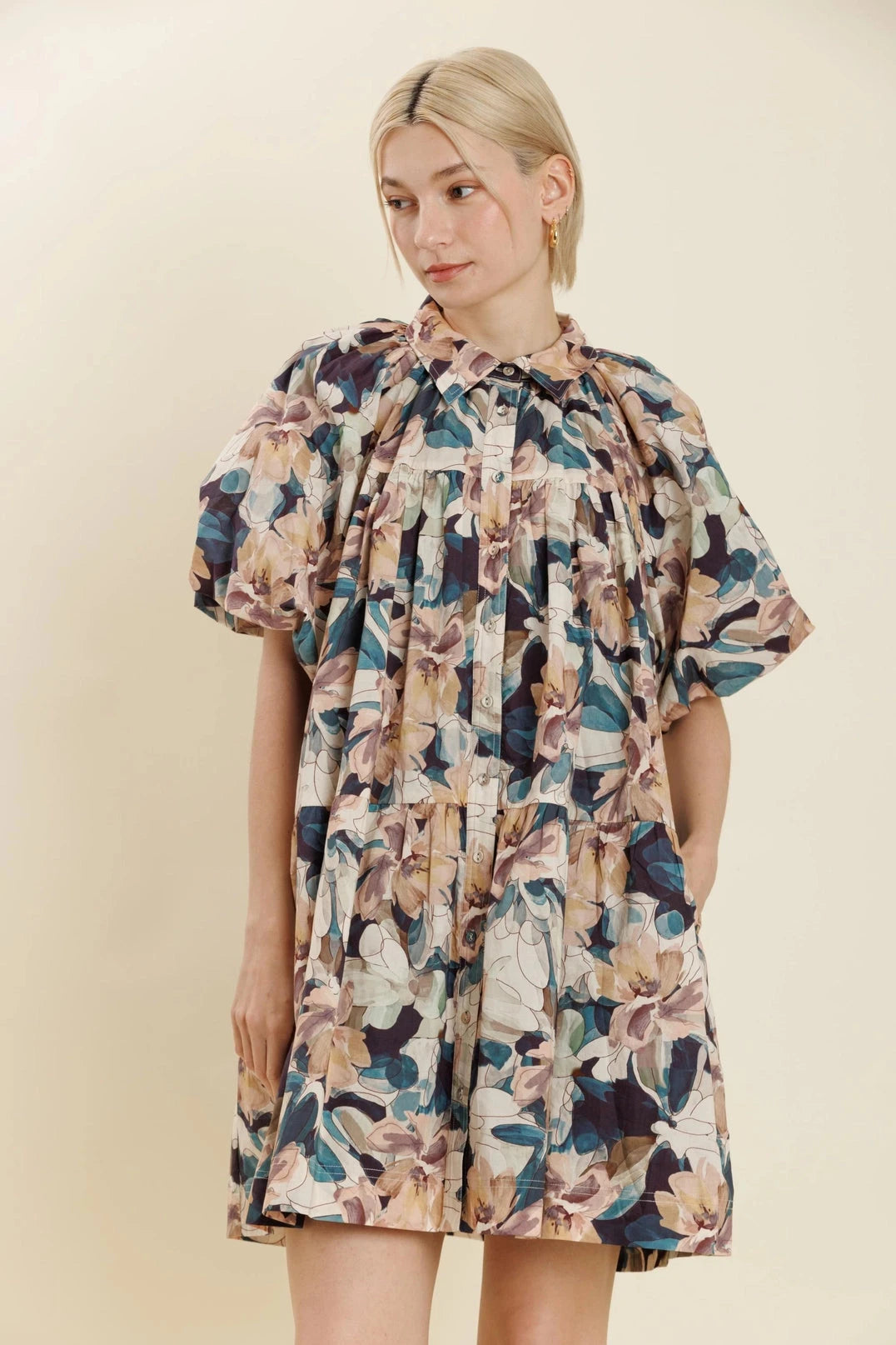 Floral Shirt Dress Aureum