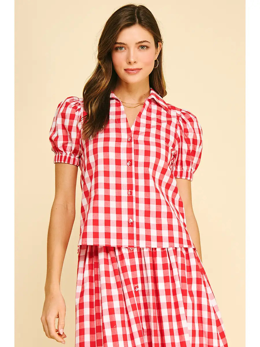 Gingham Button Down Shirt Pinch