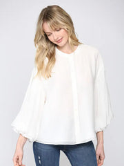 Puff Sleeve Button Down Shirt Fate
