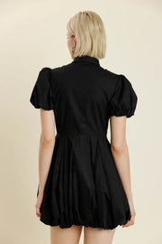 Bubble Hem Mini Shirt Dress Aureum