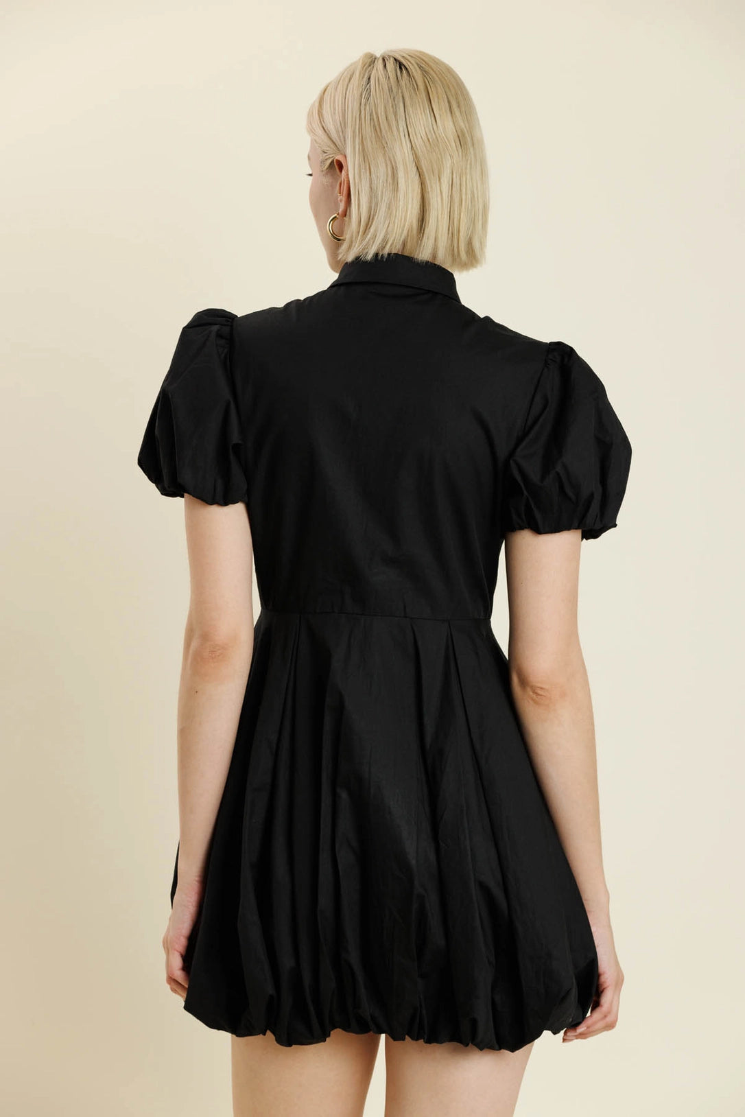 Bubble Hem Mini Shirt Dress Aureum