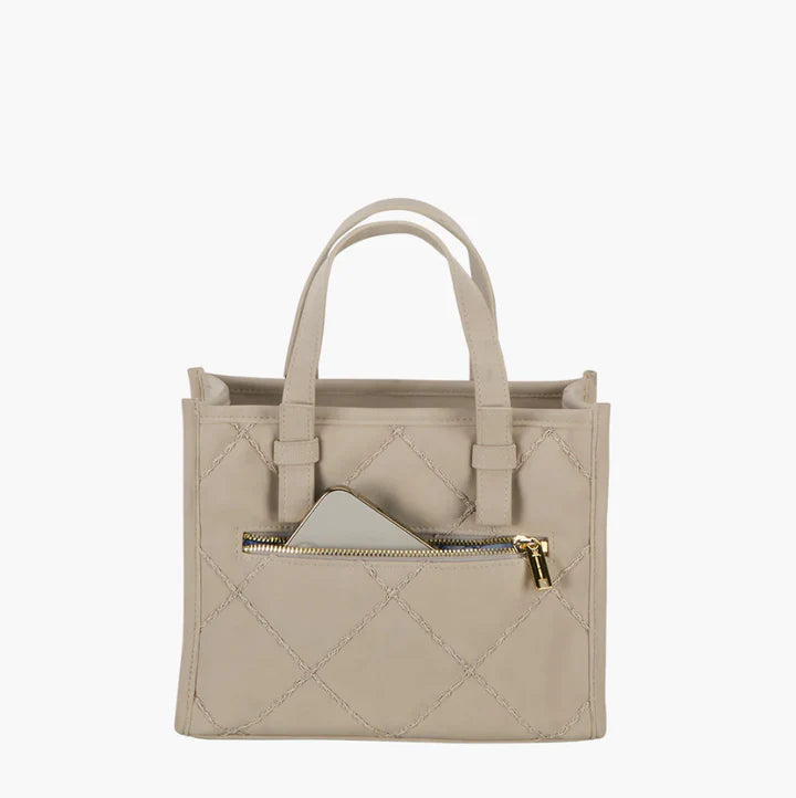 Faux Suede Heavy Stitch Box Tote | Oliver Thomas Oliver Thomas