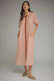 Stripe Short Sleeve Midi Dress Entro