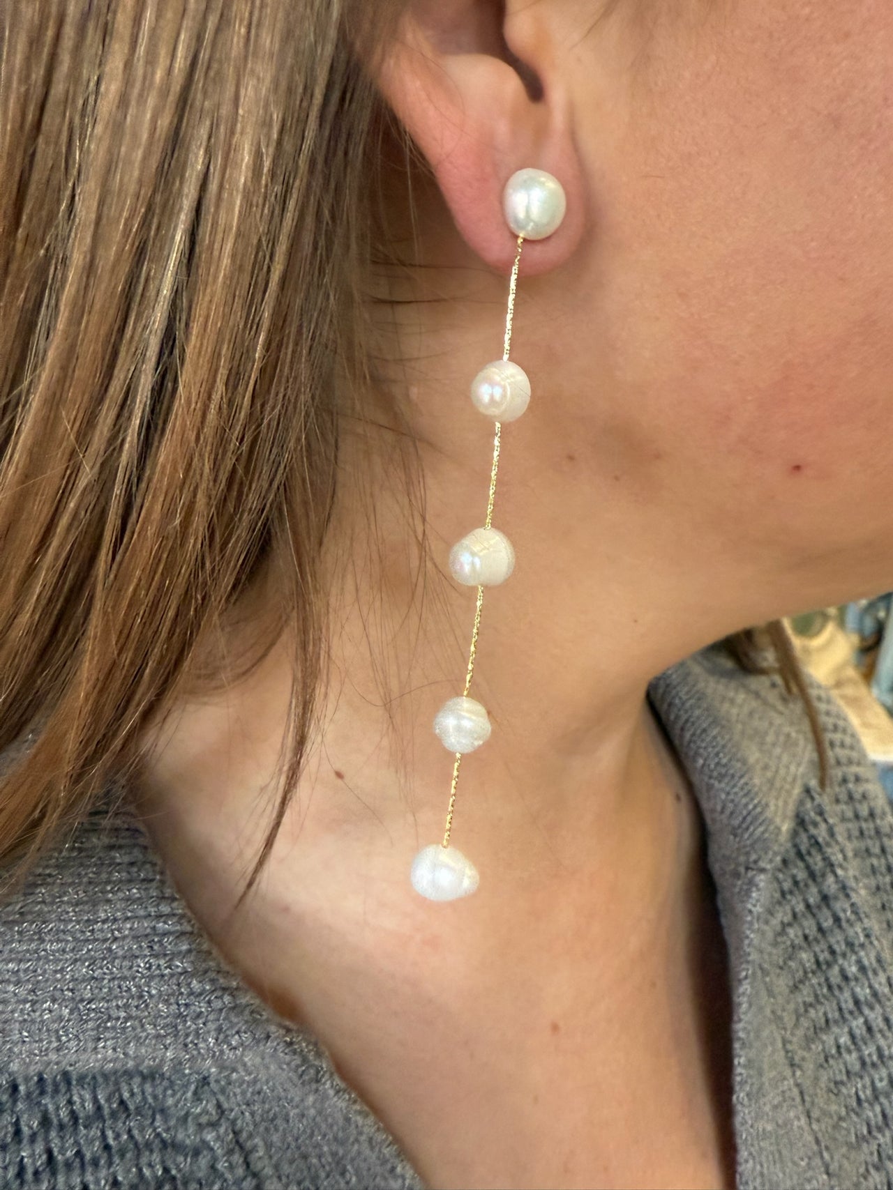 Freshwater Gold/Pearl Earrings