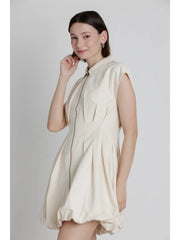Bubble Hem Utility Mini Dress Aureum