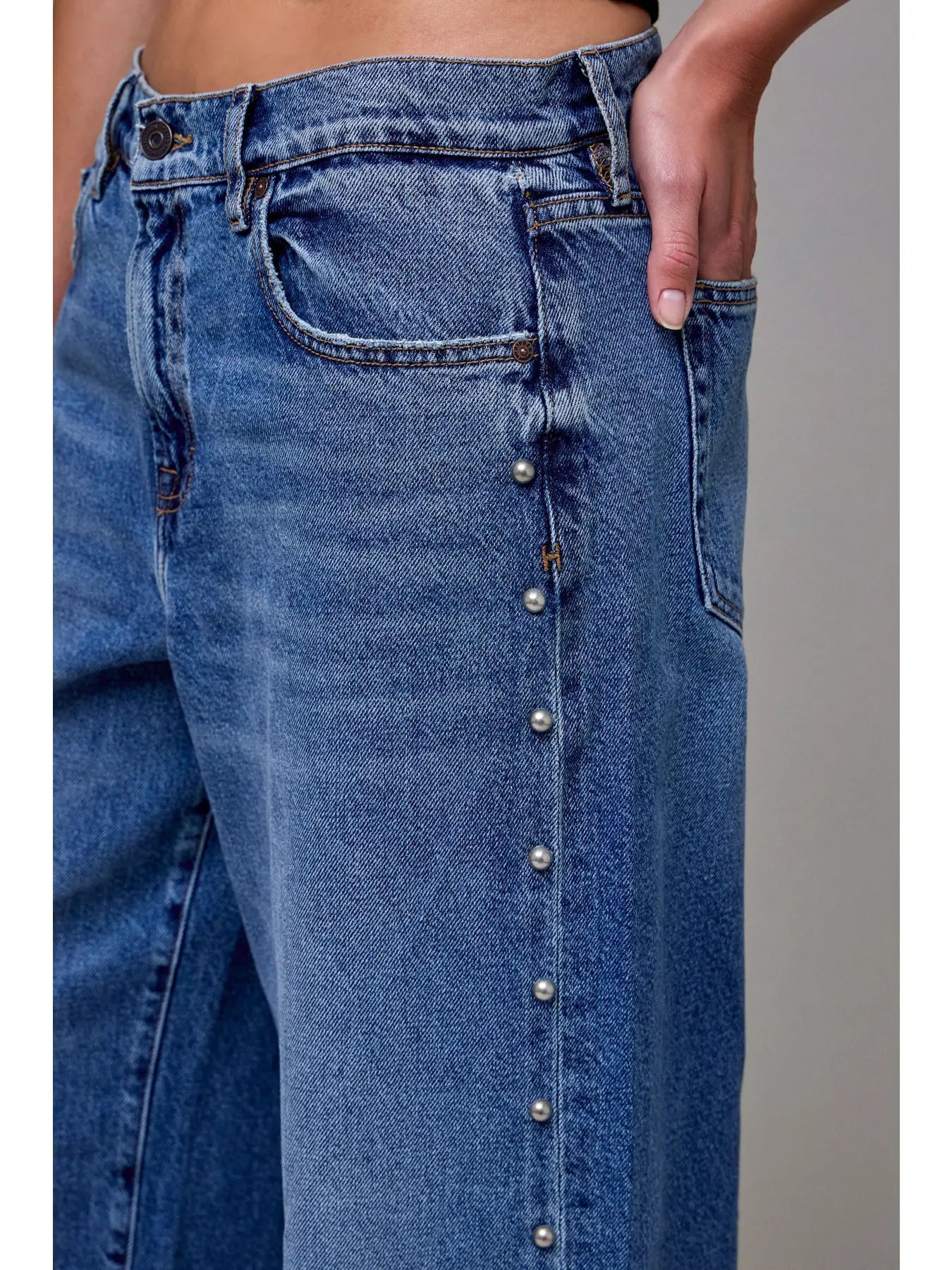 Alyx Medium Wash Side Stud Oversized Baggy Jean Hidden Jeans