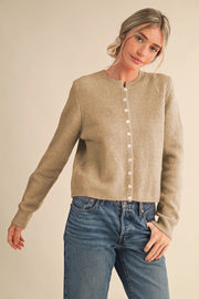 Marled Knit Sweater Cardigan Merci