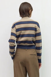 Striped Turtleneck Cardigan Mod Ref