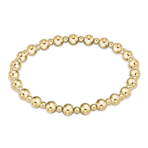 Classic Grateful Pattern 5mm Bead Bracelet - Gold | enewton