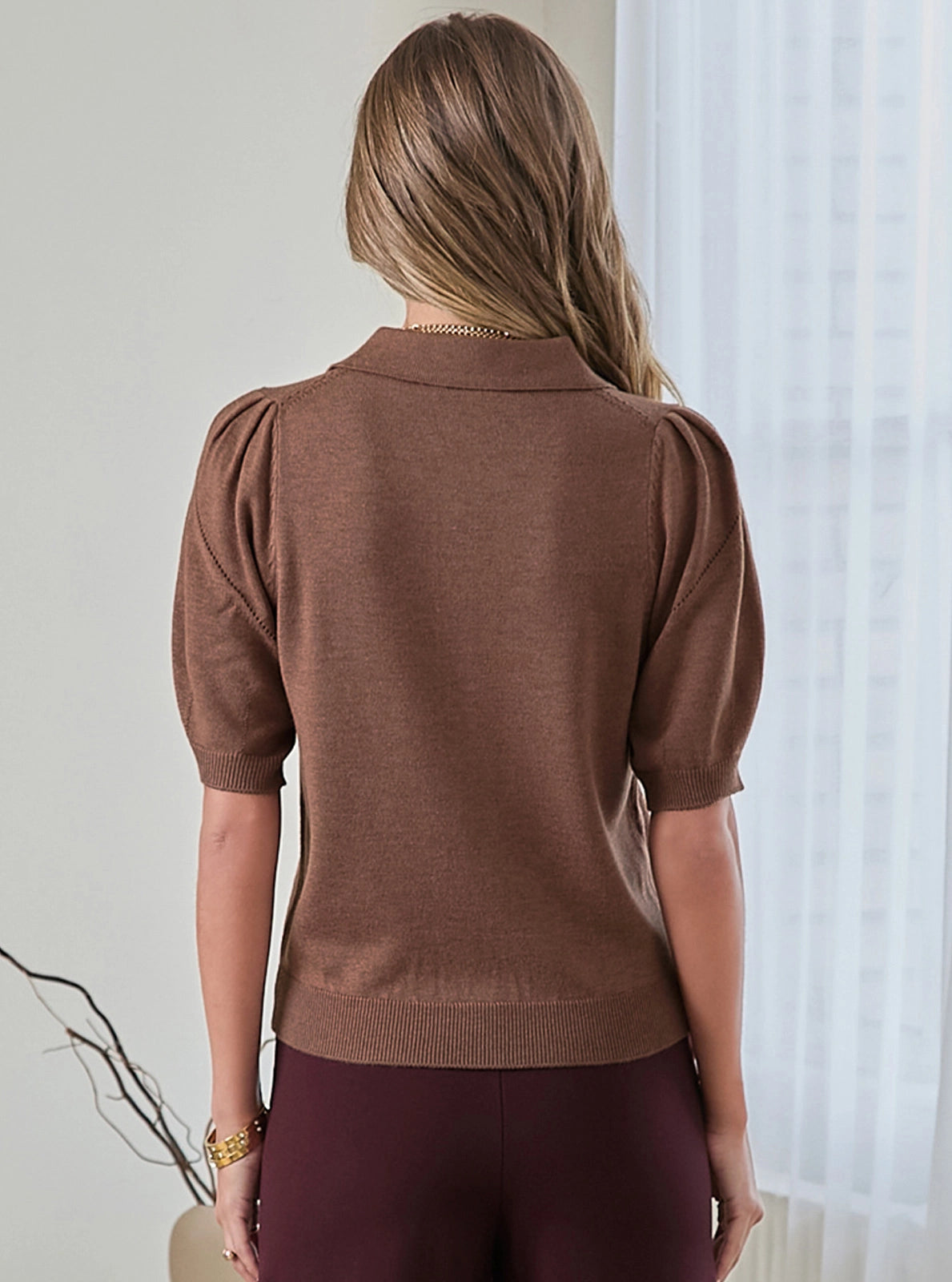 SHORT SLEEVE KNIT POLO TOP Shop Expeditions