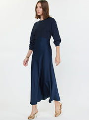 Sweater Mixed Media Midi Dress Current Air