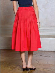 Pleated A-Line Midi Skirt Current Air