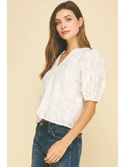 Floral Embroidered Blouse Top Pinch