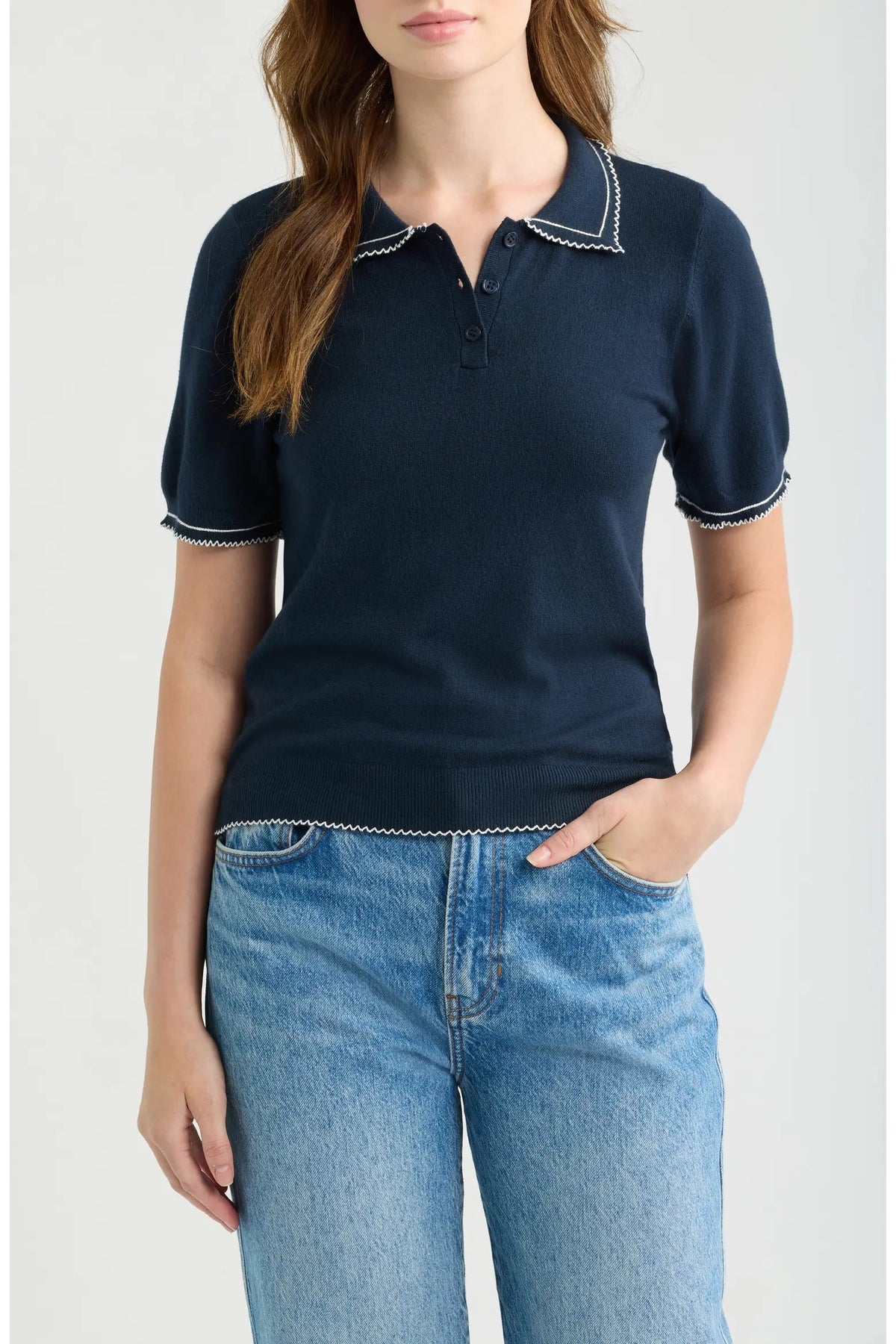 Springsteen Contrast Embroidered Polo Deluc