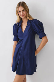Puff Sleeve V-Neck Mini Dress Pinch