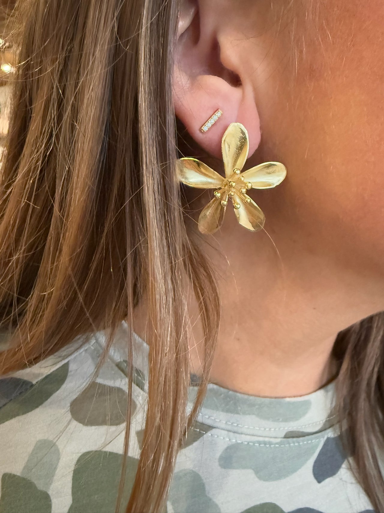 Gold Flower Earrings