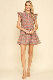 Floral Ruffle Detailed Tunic Mini Dress Pinch