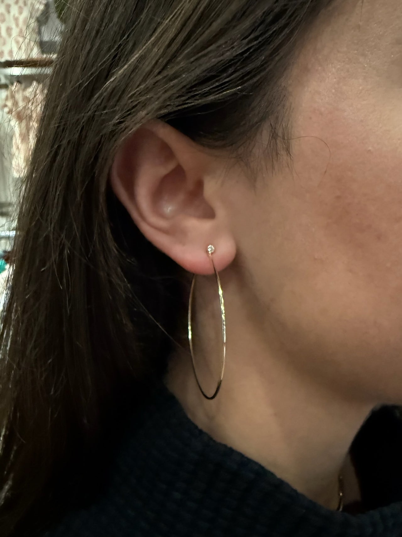 Gold Plated/Sterling Silver Hoops with Tiny Crystal