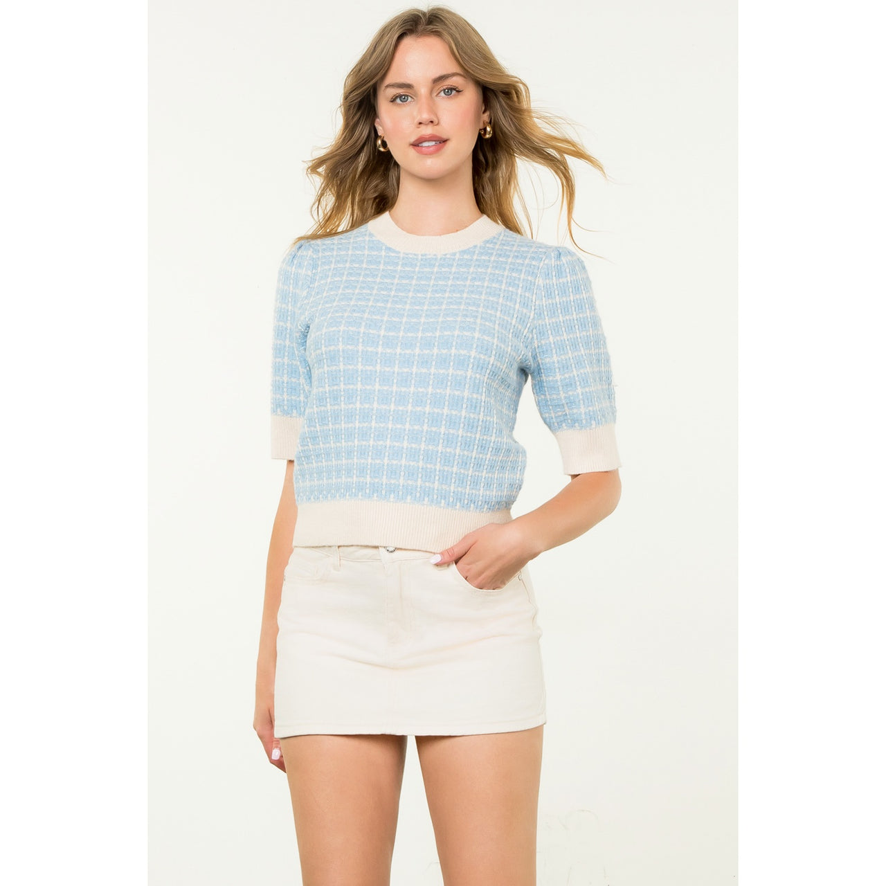 Puff Sleeve Knit Top